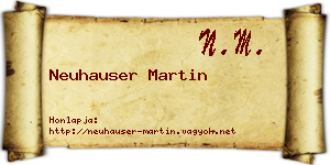 Neuhauser Martin névjegykártya