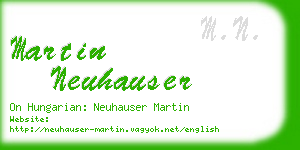 martin neuhauser business card